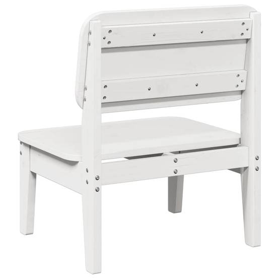 Lot de 2 Chaises de jardin - Chaises d'extérieur - Fauteuils de jardin blanc 60x52,5x72 cm bois massif pin - Image 6