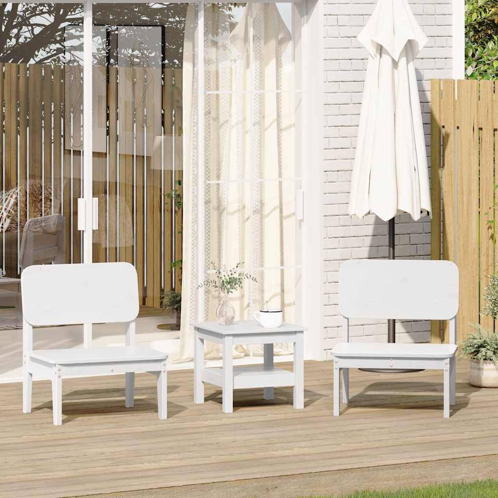 Lot de 2 Chaises de jardin - Chaises d'extérieur - Fauteuils de jardin blanc 60x52,5x72 cm bois massif pin - Image 2