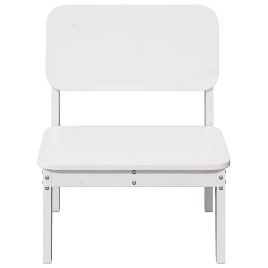 Lot de 2 Chaises de jardin - Chaises d'extérieur - Fauteuils de jardin blanc 60x52,5x72 cm bois massif pin - Image 4