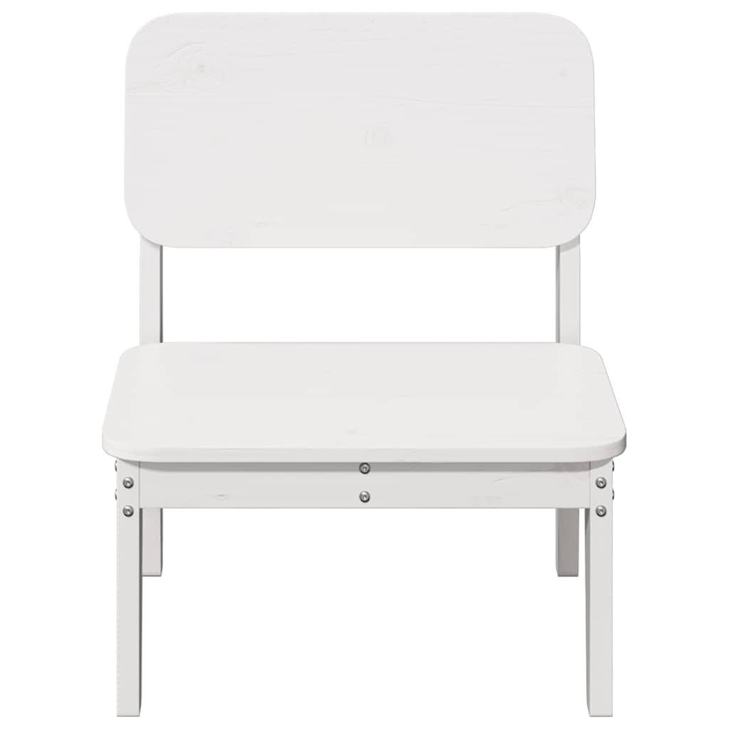 Lot de 2 Chaises de jardin - Chaises d'extérieur - Fauteuils de jardin blanc 60x52,5x72 cm bois massif pin - Image 4