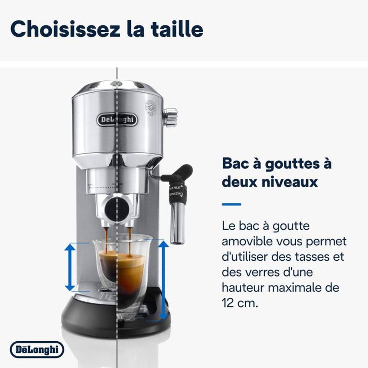 Machine à espresso semi-automatique 15 bars Dedica Style EC685.M, 1,1 L, inox argent/noir, De’Longhi - Image 5