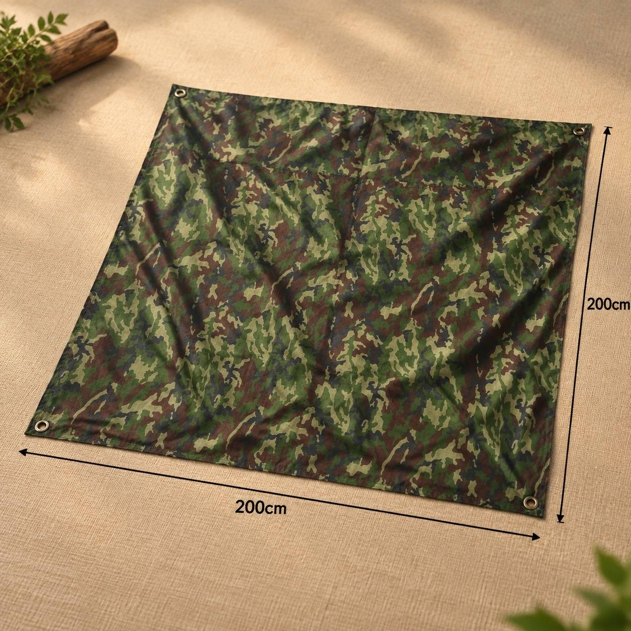 Tente Tarp Camouflage Imperméable Léger Abri Hamac Pique-Nique Randonnée Plage - Image 6