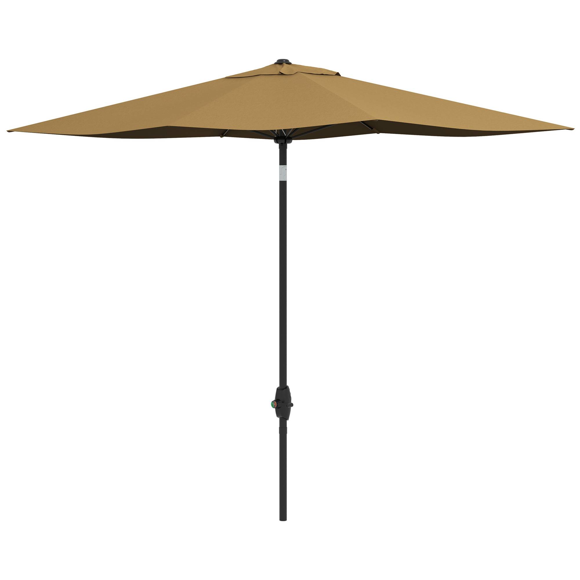 ComfortXL - Parasol rectangulaire aluminium extérieur pour terrasse inclinable avec manivelle café - ComfortXL Outdoor Living - Image 2