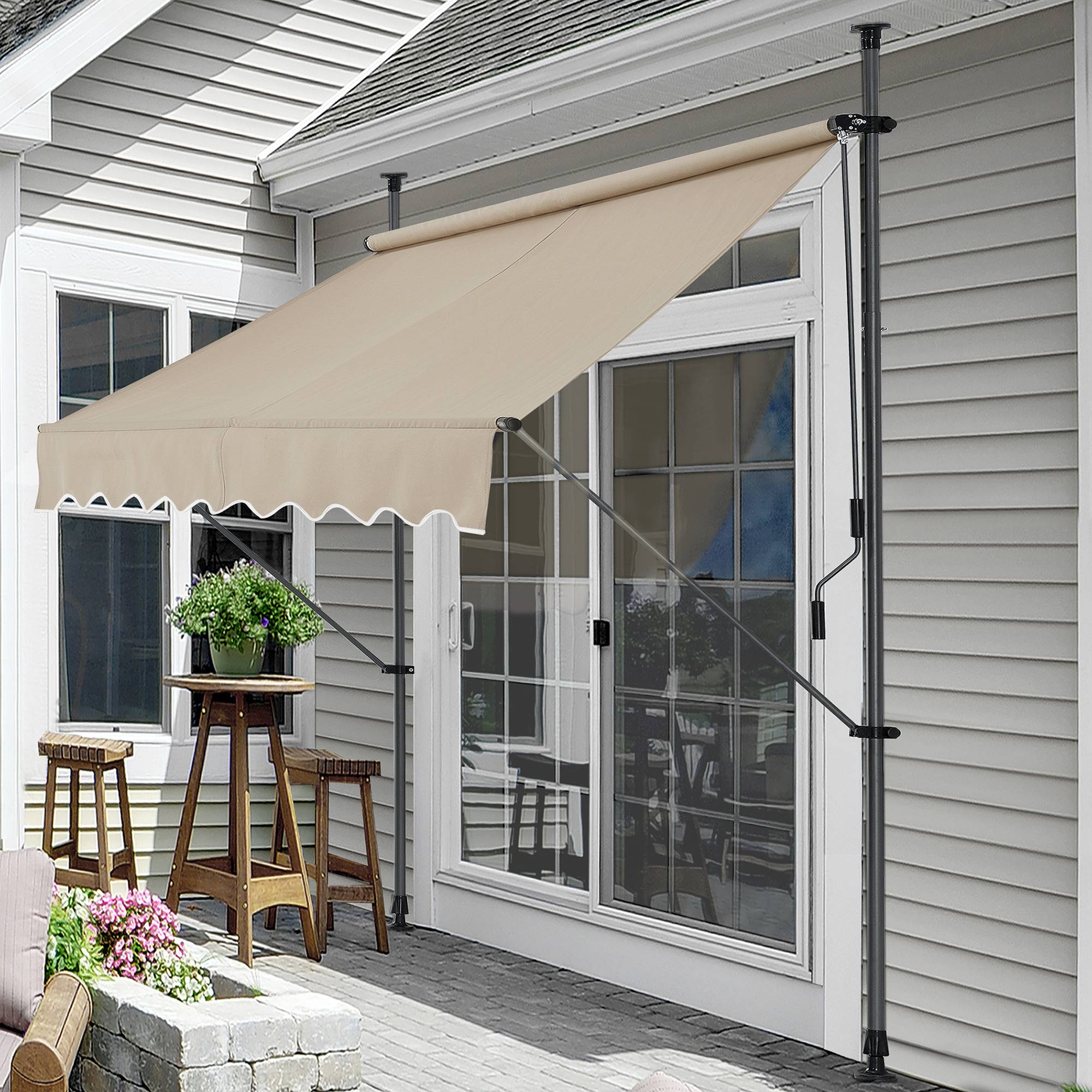 Pro.Tec - Store Banne Manuel Auvent Téléscopique 200 x 120 x 220-309 cm Sable  [pro.tec] - Imagen 2
