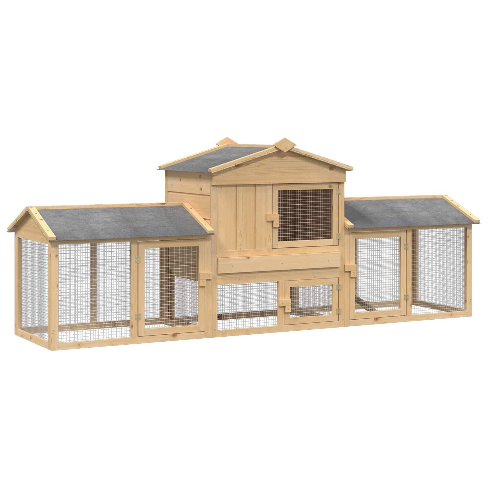Vidaxl - Poulailler 3 pièces Marron 225 x 60 x 89 cm Bois de pin massif vidaXL 3388344