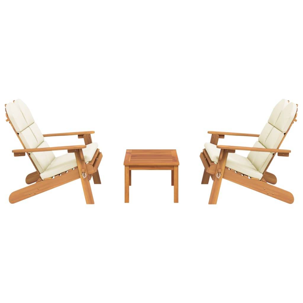 Helloshop26 - Ensemble de Salon de jardin meuble d'extérieur ensemble de mobilier adirondack 3 pièces bois acacia solide - Imagen 1