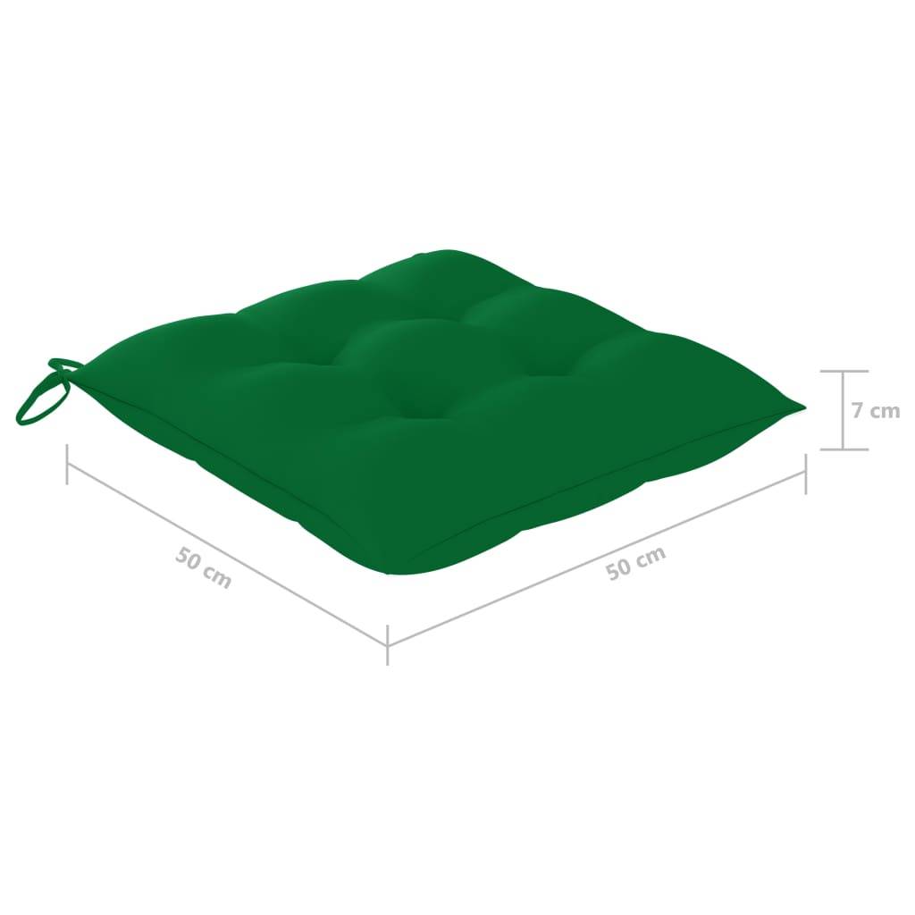 Salon de Jardin 2 Personnes Acacia Gris et Coussins Épais Verts 7 cm – ComfortXL Outdoor Living - Image 3