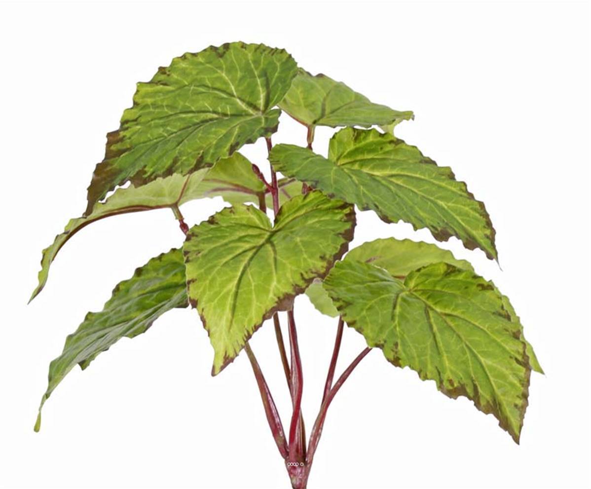 Artificielles - Begonia artificel en piquet 9 feuilles H25cm - Imagen 1