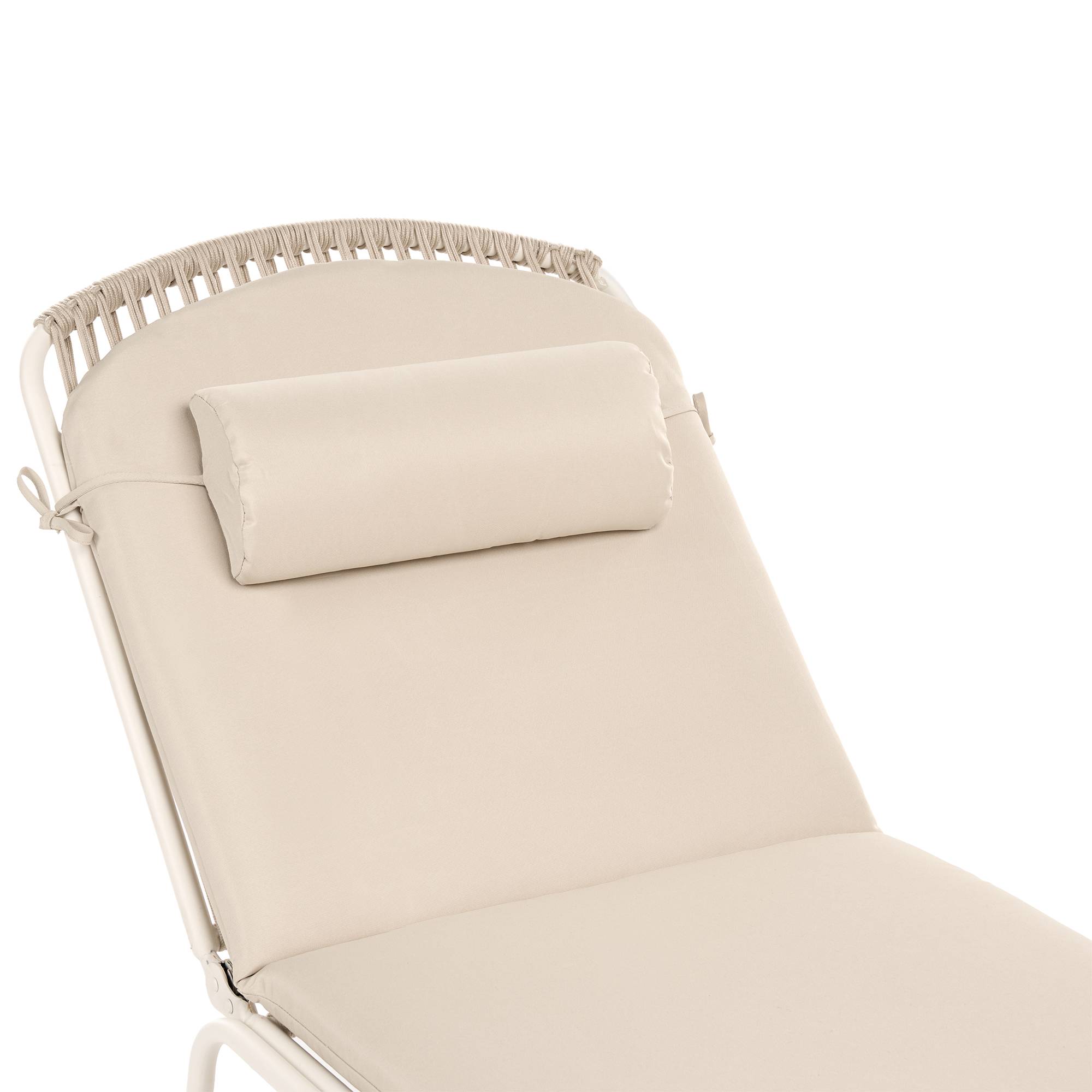 Beliani - Chaise longue Acier Beige clair SEZZE - 75x201x104- Beliani - Image 6
