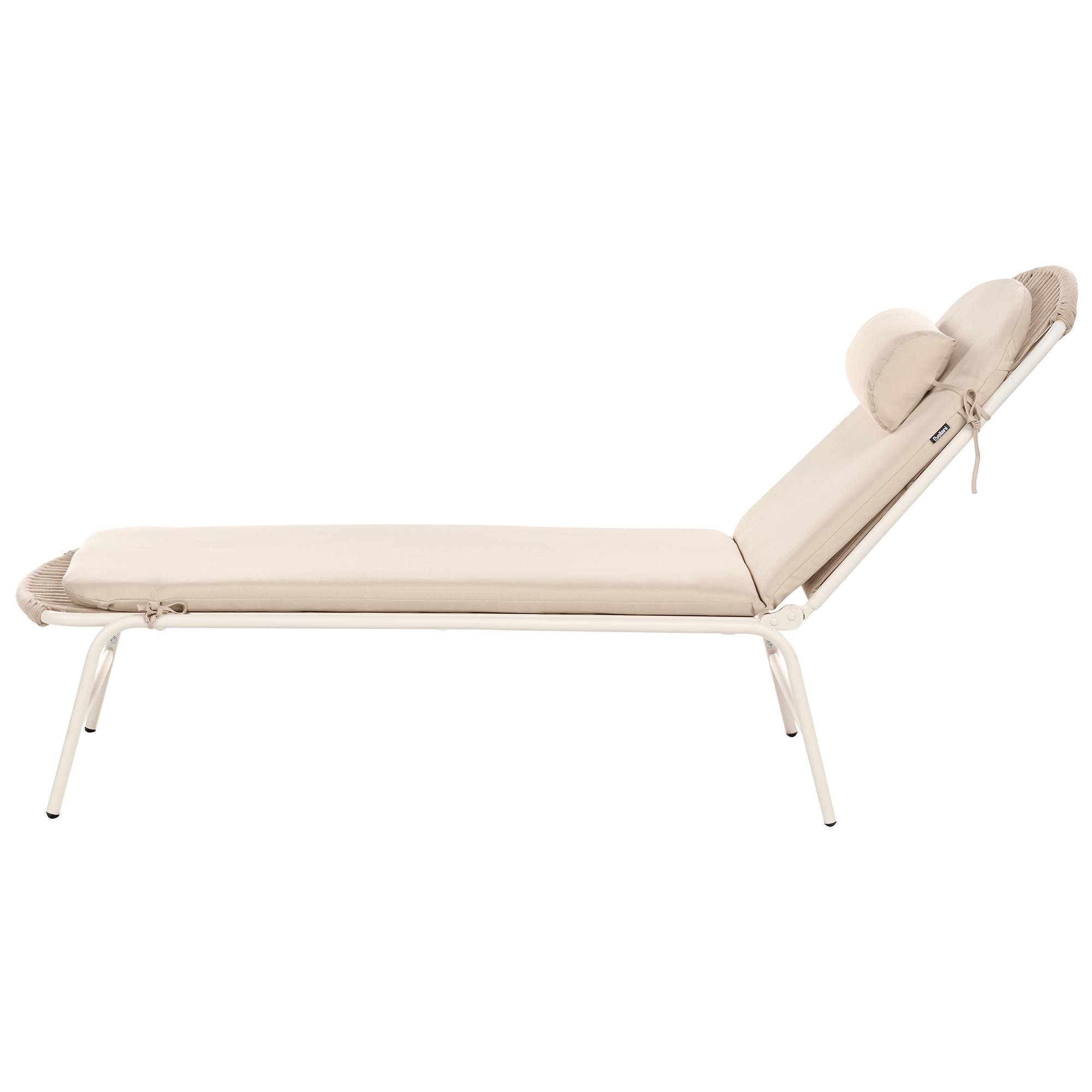 Beliani - Chaise longue Acier Beige clair SEZZE - 75x201x104- Beliani - Image 5
