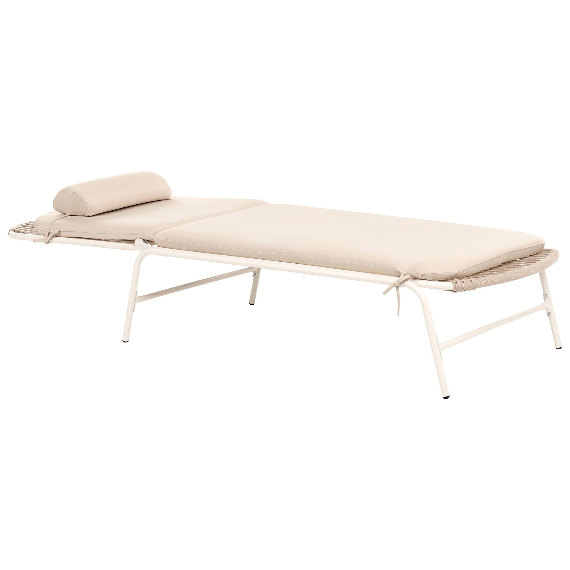 Beliani - Chaise longue Acier Beige clair SEZZE - 75x201x104- Beliani - Image 4
