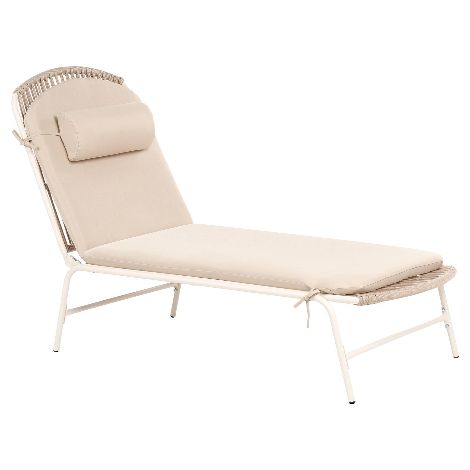 Beliani - Chaise longue Acier Beige clair SEZZE - 75x201x104- Beliani - Image 2