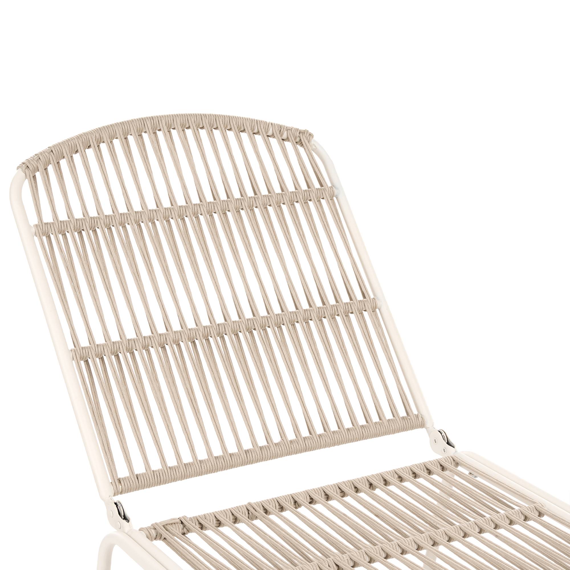 Beliani - Chaise longue Acier Beige clair SEZZE - 75x201x104- Beliani - Image 7