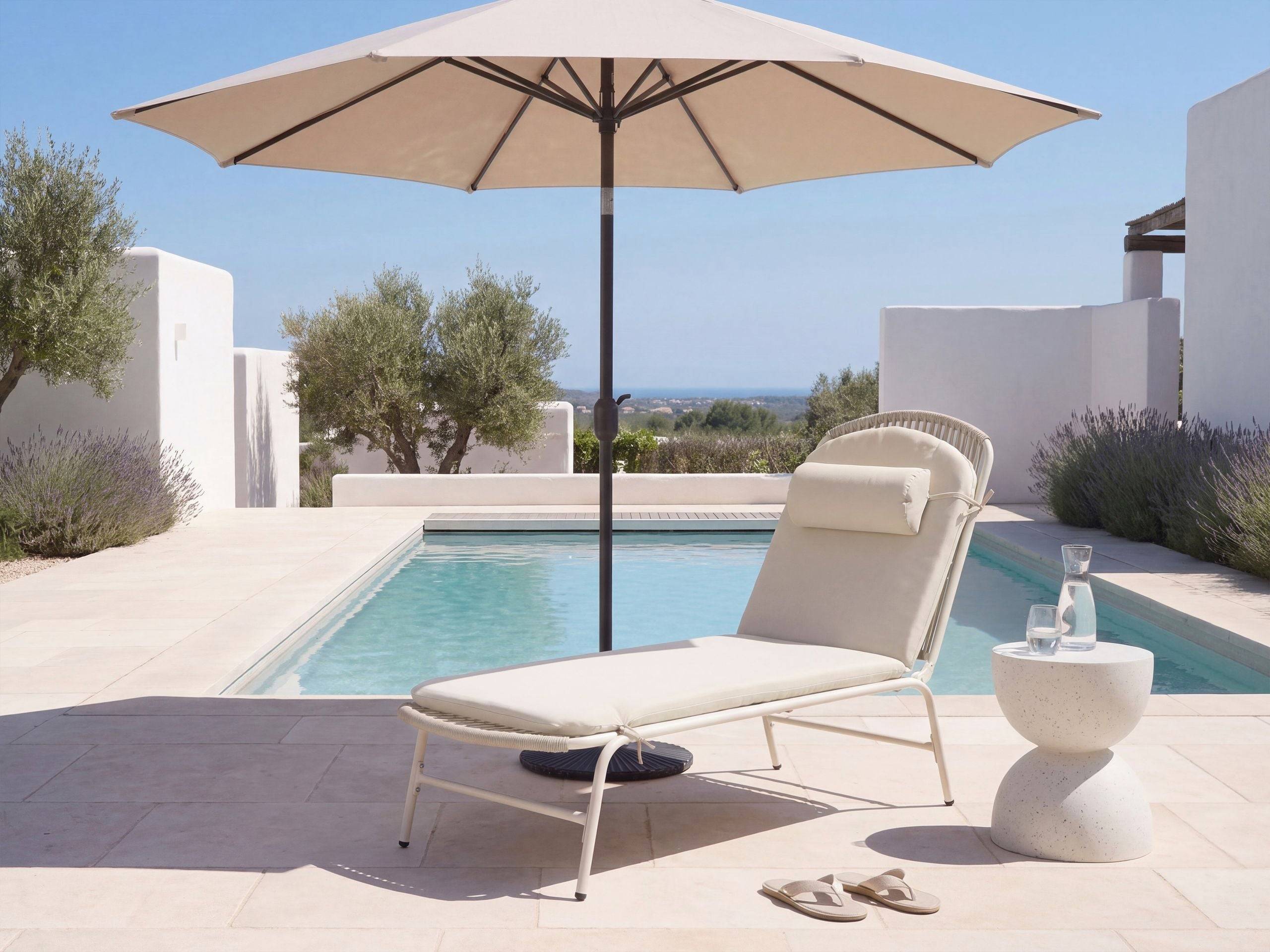 Beliani - Chaise longue Acier Beige clair SEZZE - 75x201x104- Beliani - Image 1