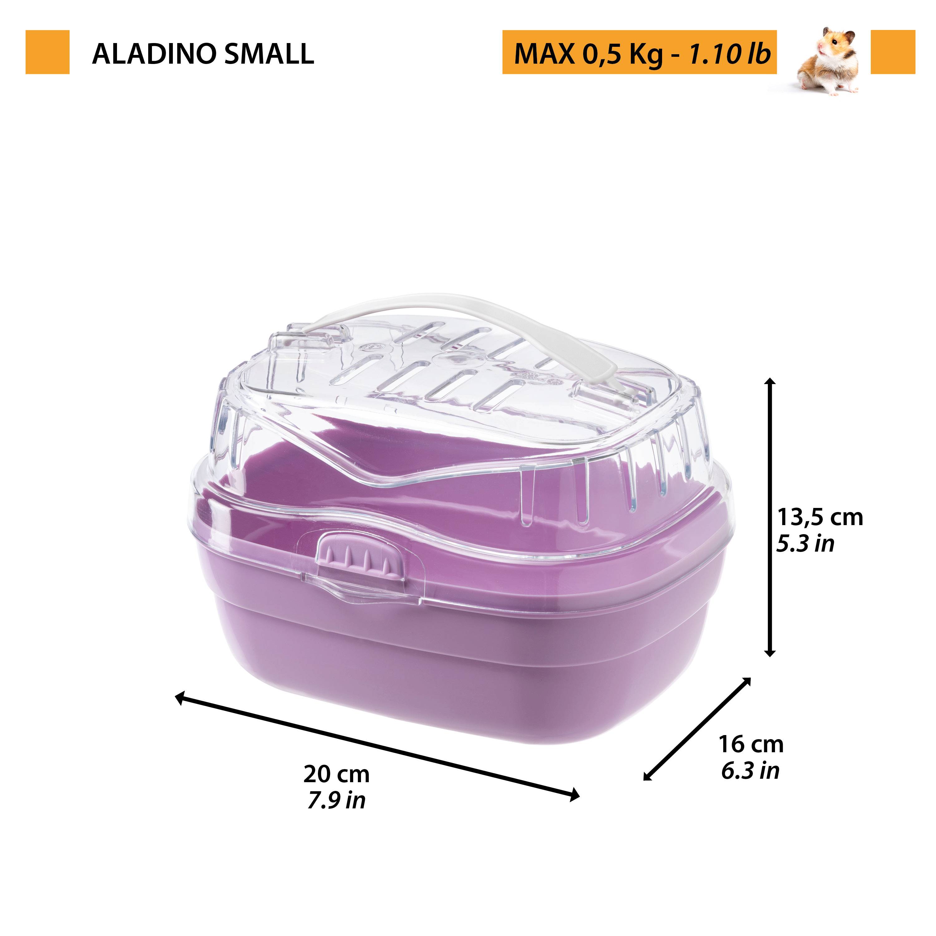 Ferplast - Ferplast Transport pour hamsters et autres petits rongeurs ALADINO SMALL Cage de transport pour petits animaux, rongeurs, hamsters, plastique - Image 2