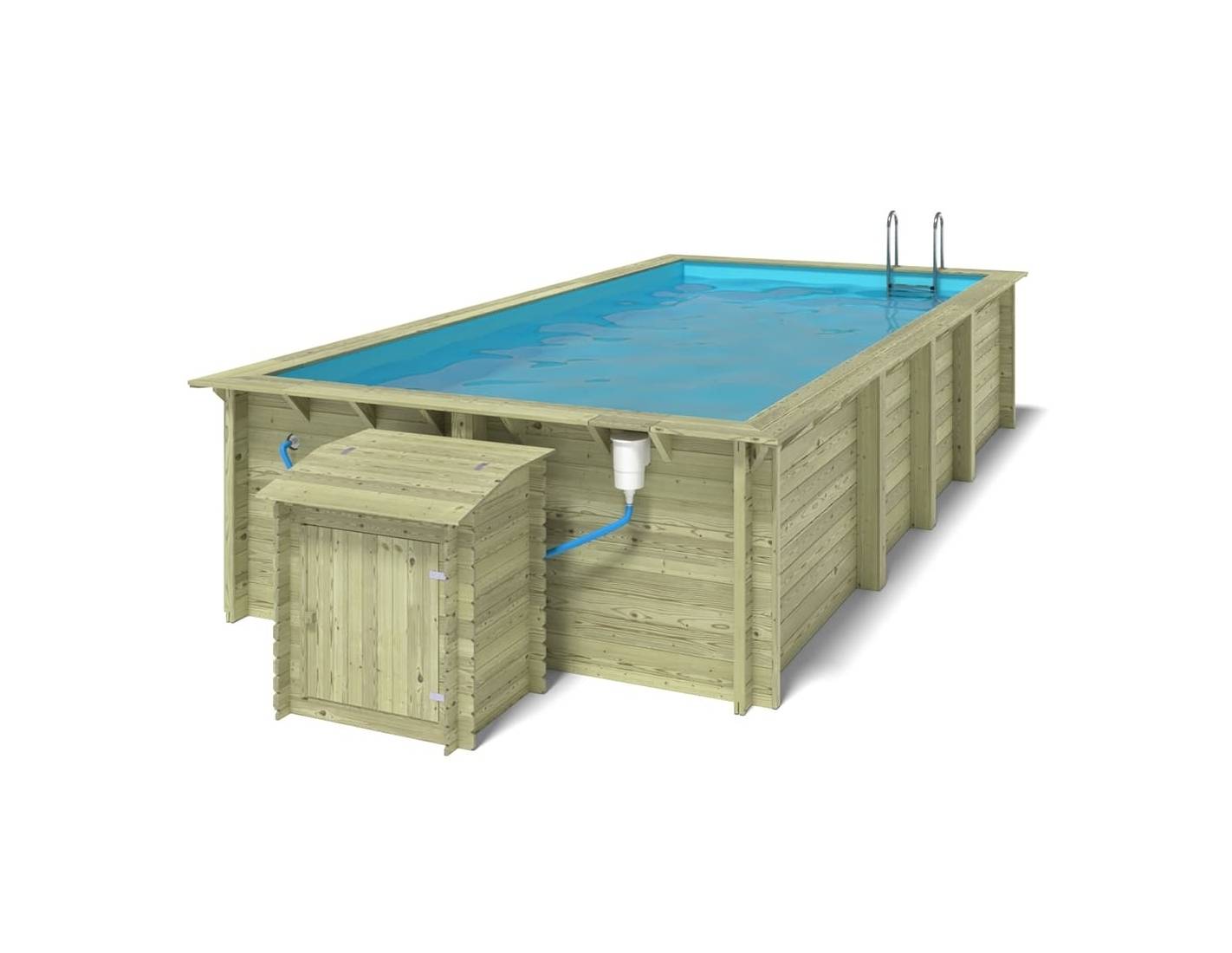 Altanka - Piscine en bois Aqua 7x3.75 - H.1.45 m fixations à sceller - BAS7308OSPI+SZA - Imagen 3
