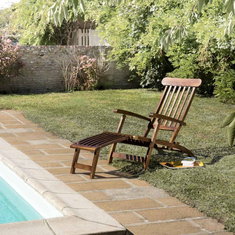Macabane - MAEVA - Chaise longue de jardin en bois teck huilé - Imagen 2