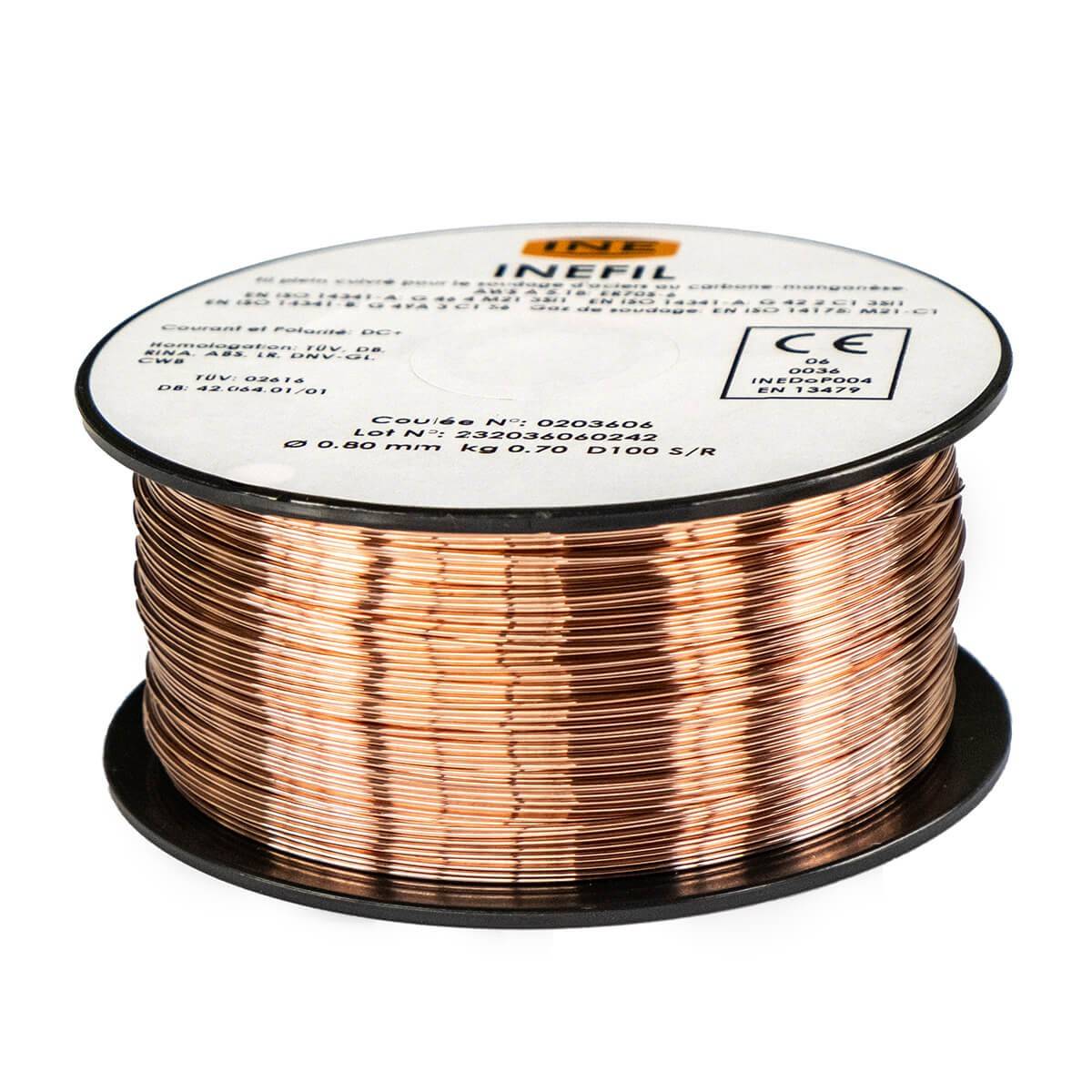 Fil à Souder MIG Inox 0.8mm INE 308 LSI - Bobine 400g - Soudage Semi-Automatique