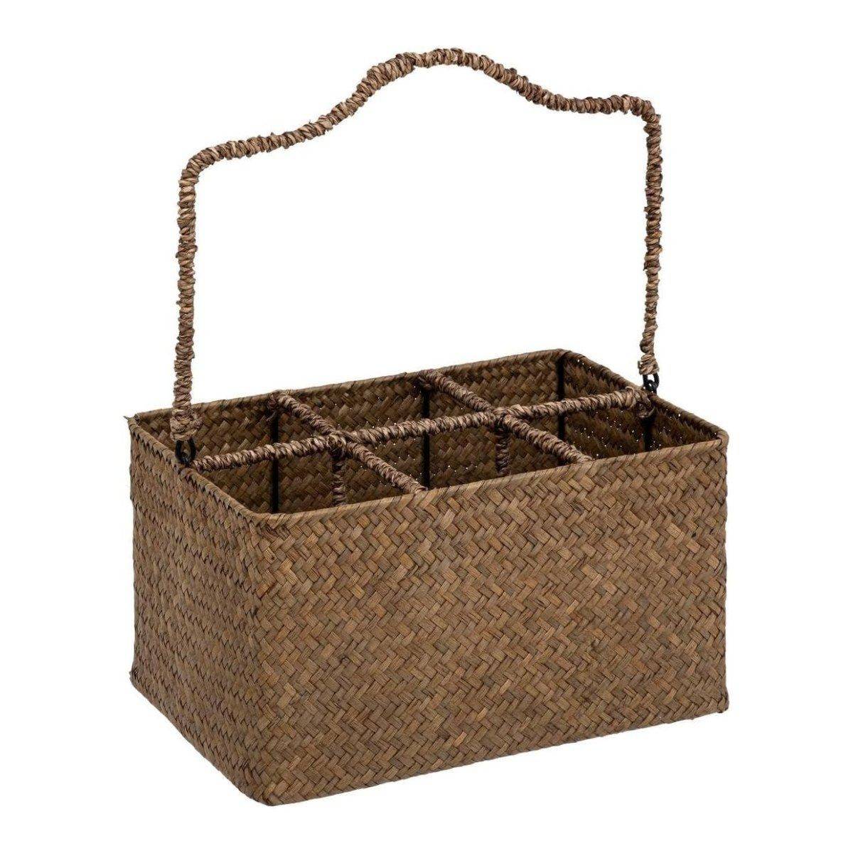 Atmosphera - Porte-Bouteilles 6 Emplacements "Floral" 37cm Marron