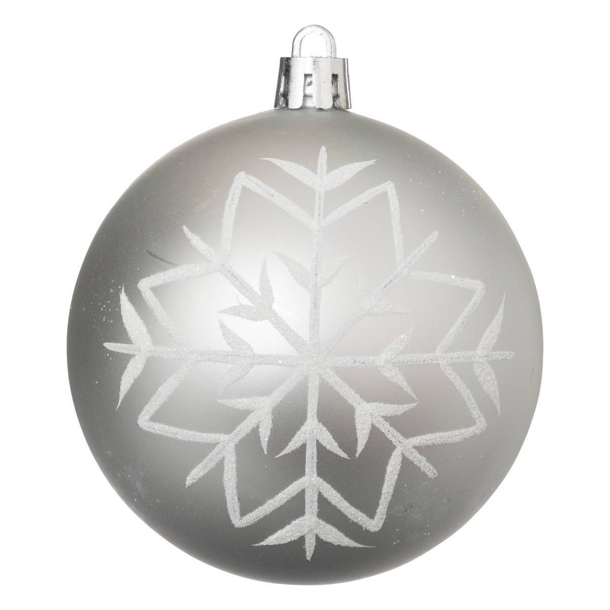Fééric Lights & Christmas - Boules de Noël "Colorama de Noël" lot de 8 en plastique D8cm argent blanc - Atmosphera Créateur d'intérieur - Imagen 2