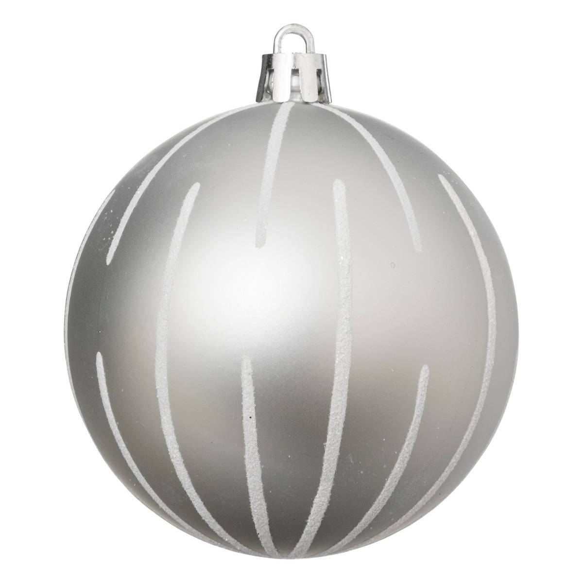 Fééric Lights & Christmas - Boules de Noël "Colorama de Noël" lot de 8 en plastique D8cm argent blanc - Atmosphera Créateur d'intérieur - Imagen 3