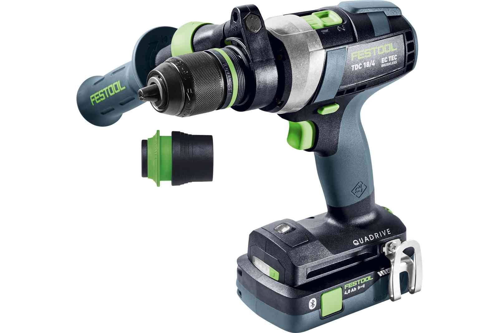 Perceuse visseuse sans fil TDC 18/4 5.0/4.0 I-PLUS QUADRIVE - FESTOOL - 2 batteries 18V 4.5Ah et 4.0Ah - chargeur - Systainer - 577649 - Image 2