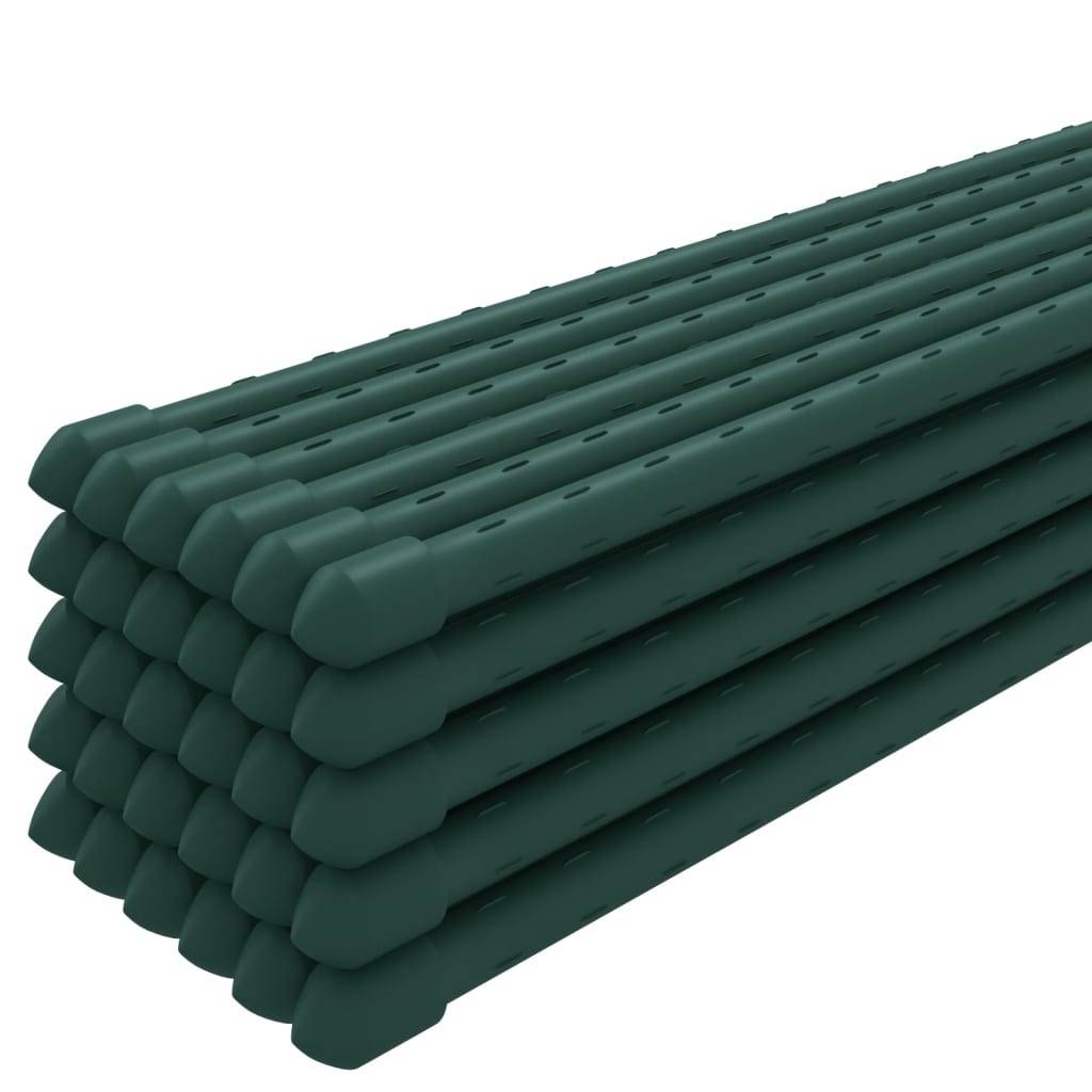 30 pcs Piquets de Fixation - Piquets de sol pour plantes de jardin vert 180 cm acier - Image 3