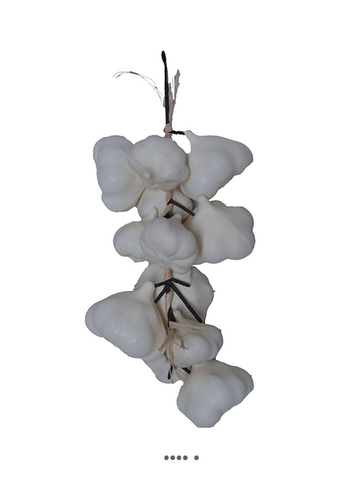 Artificielles - Grappe de 12 tetes d ail artificiels en Plastique soufflé L 32 cm