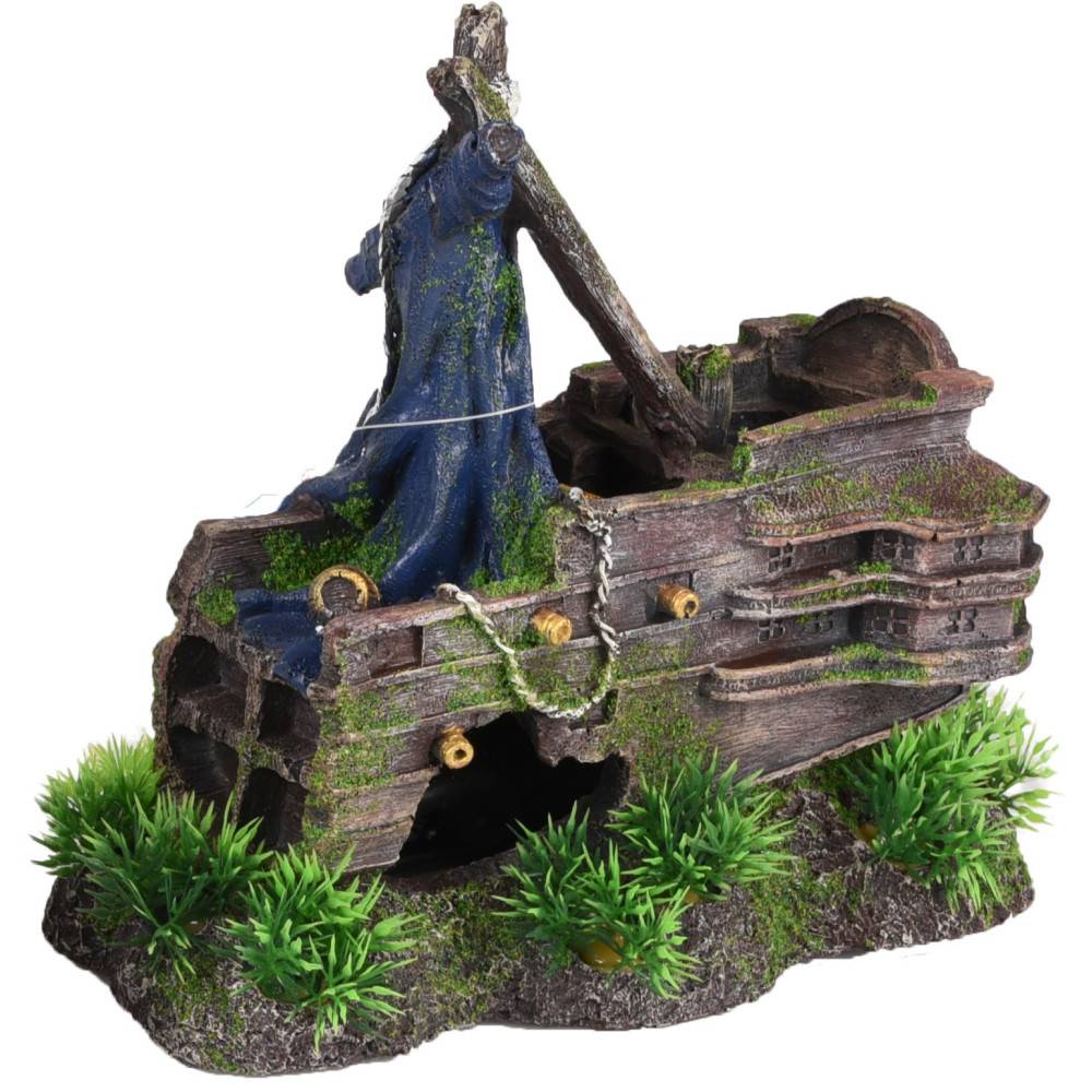 Moza, épave en 2 pieces, taille 43 x 11 x 21 cm, Décoration aquarium. - Imagen 8