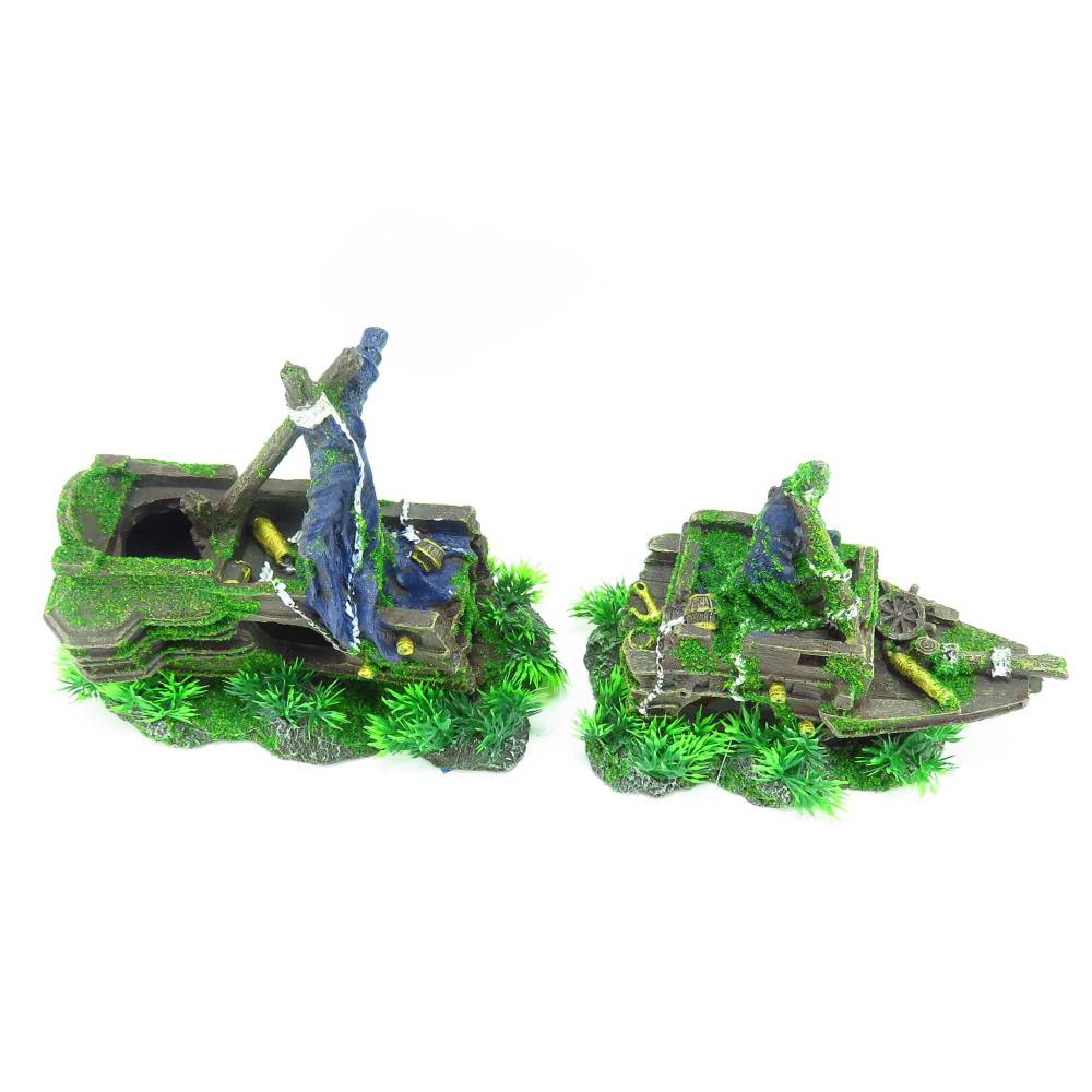 Moza, épave en 2 pieces, taille 43 x 11 x 21 cm, Décoration aquarium. - Imagen 3