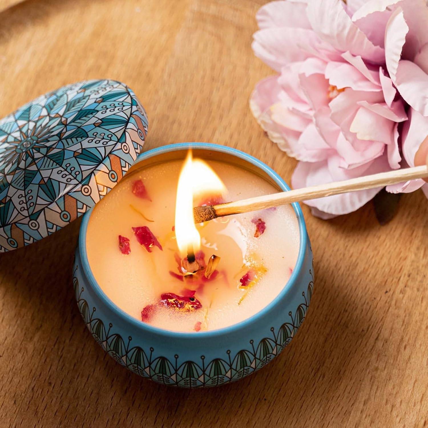 Bougies d'Aromathérapie en Cire de Soja 4 Pièces - IntiMeg - Image 4