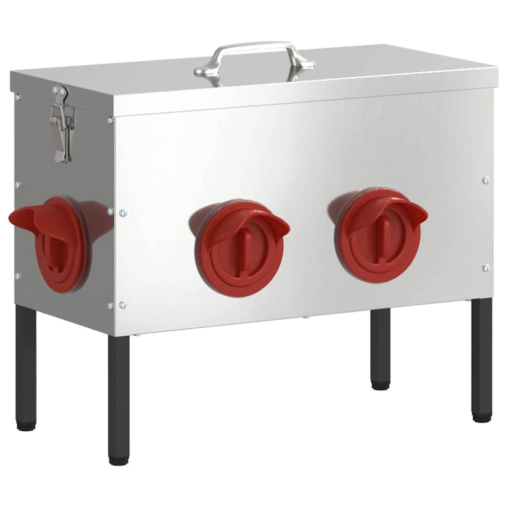 Lot de 2 Nourrisseurs Bas Galva Poule 15kg Argent - ComfortXL Outdoor Living - Image 4