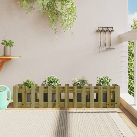 Lit surélevé de jardin bois de pin imprégné 150 x 30 x 30 cm - PANGIVO - Image 1