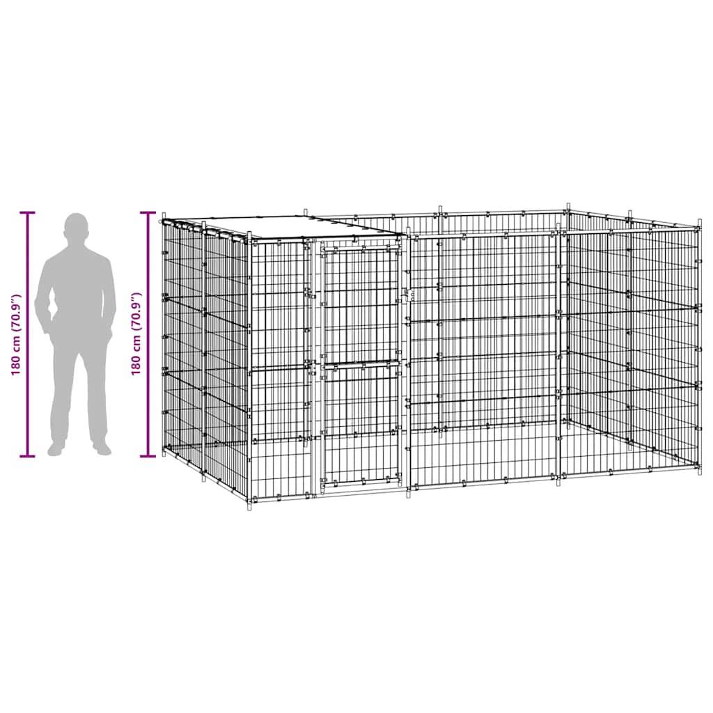 Vidaxl - Chenil extérieur Acier avec toit 7,26 m² vidaXL 3082293 - Imagen 7