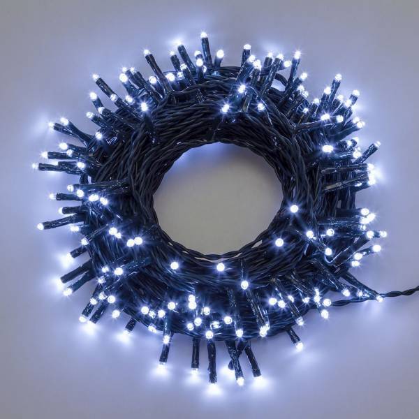 Lotti - Guirlande lumineuse 17m blanc froid 240 miniLED 8 jeux de lumière câble vert Lotti - Imagen 1