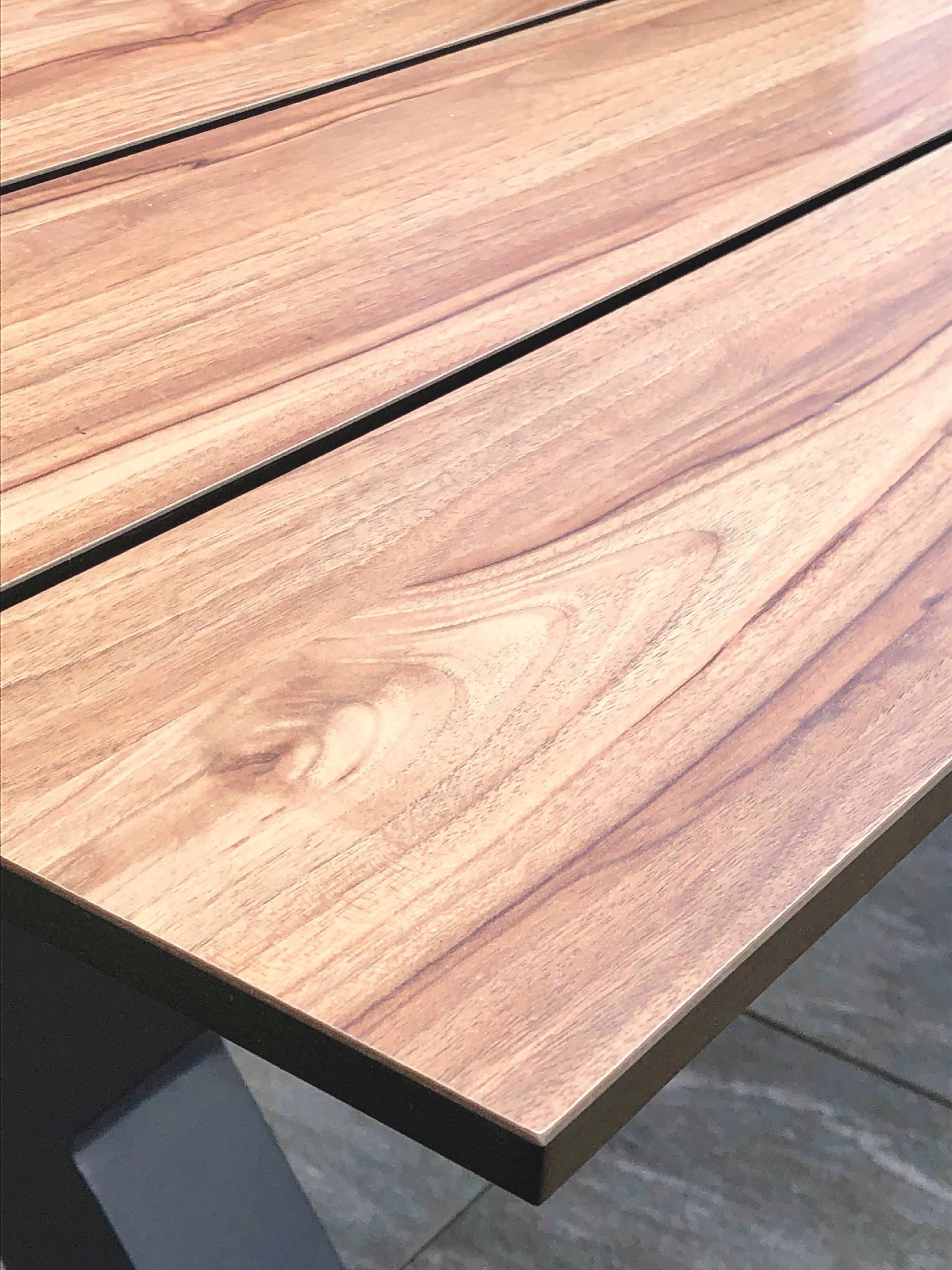 Table de jardin en aluminium et plateau HPL - Gris anthracite - VANCOUVER - Image 2