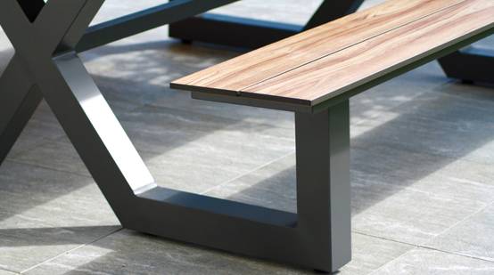 Table de jardin en aluminium et plateau HPL - Gris anthracite - VANCOUVER - Image 4