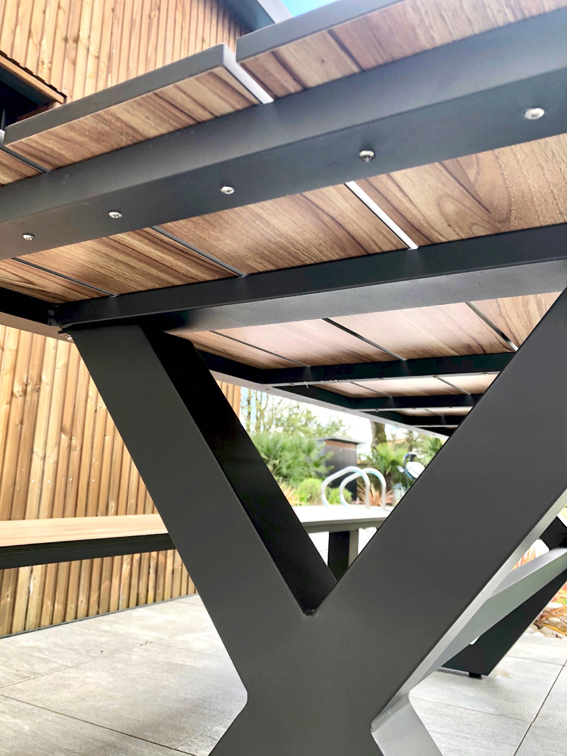 Table de jardin en aluminium et plateau HPL - Gris anthracite - VANCOUVER - Image 3