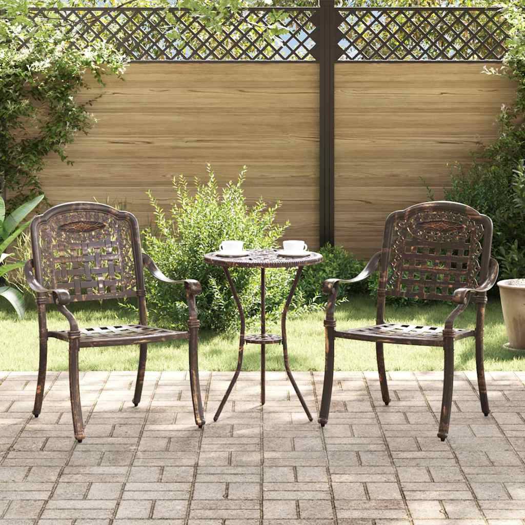 Chaise de jardin aluminium bronze 55 x 56,5 x 91 cm (Lot de 2) - PANGIVO - Image 1
