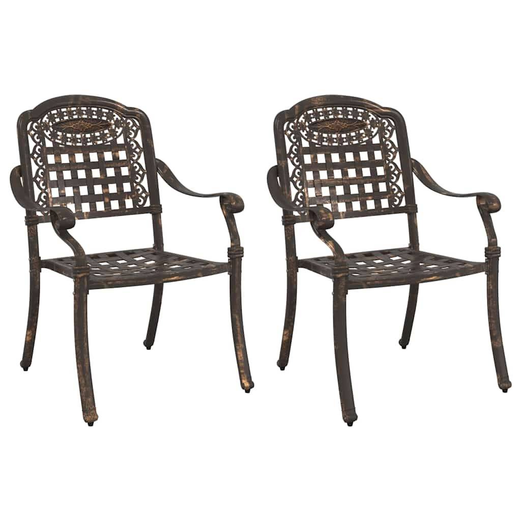 Chaise de jardin aluminium bronze 55 x 56,5 x 91 cm (Lot de 2) - PANGIVO - Image 2