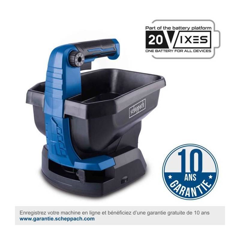 Scheppach - Epandeur Sans Fil Scheppach C-gsp800-x - 20v Ixes - Capacité Surface 800 M2 - Bac 3,5 Litres - Sans Batterie Ni Chargeur - Image 2