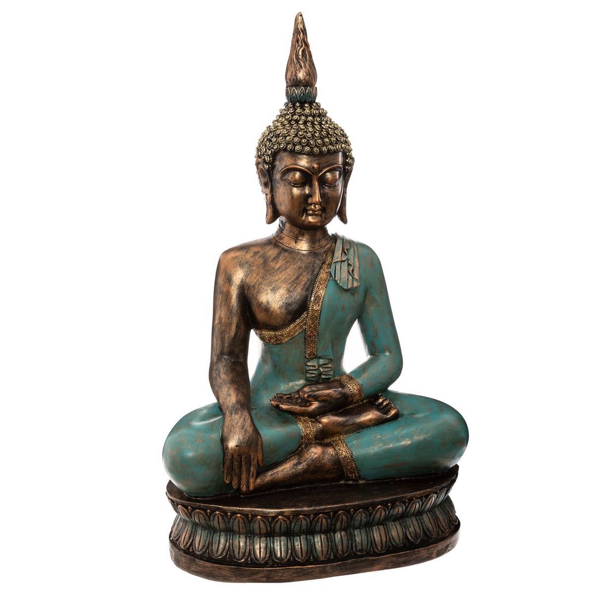 Atmosphera - Bouddha assis Amaram H.72,5cm résine - Atmosphera Créateur d'intérieur