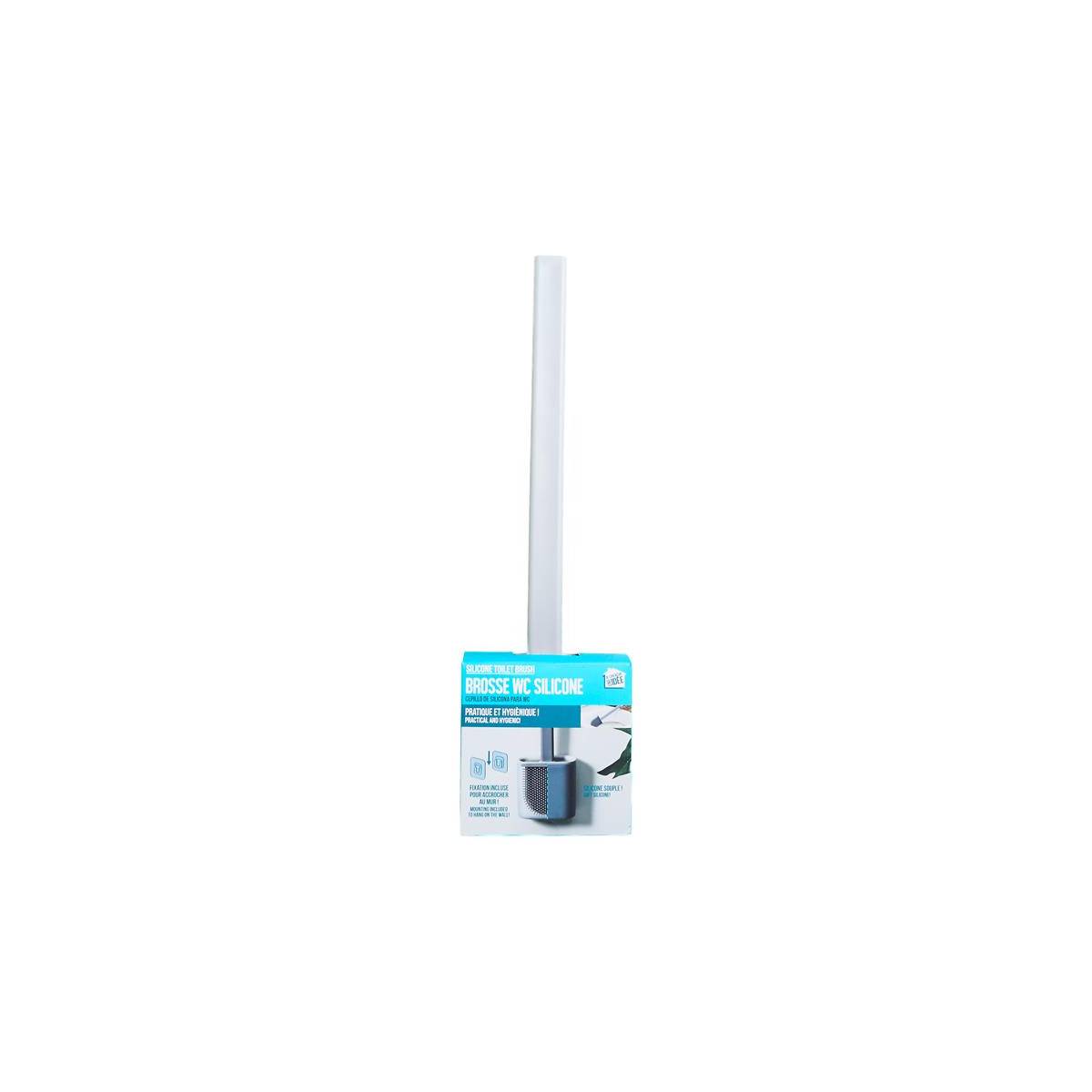 Brosse WC Adhésive "Silicone" 36cm Gris - Image 6