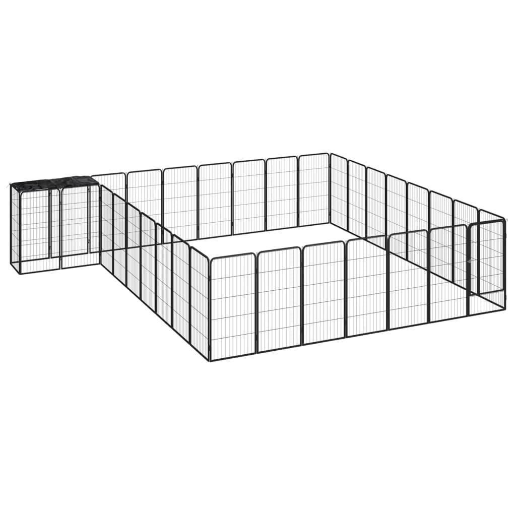 Vidaxl - Parc pour chien 34panneaux Noir 50x100cm Acier enduit de poudre vidaXL 3115954 - Imagen 1