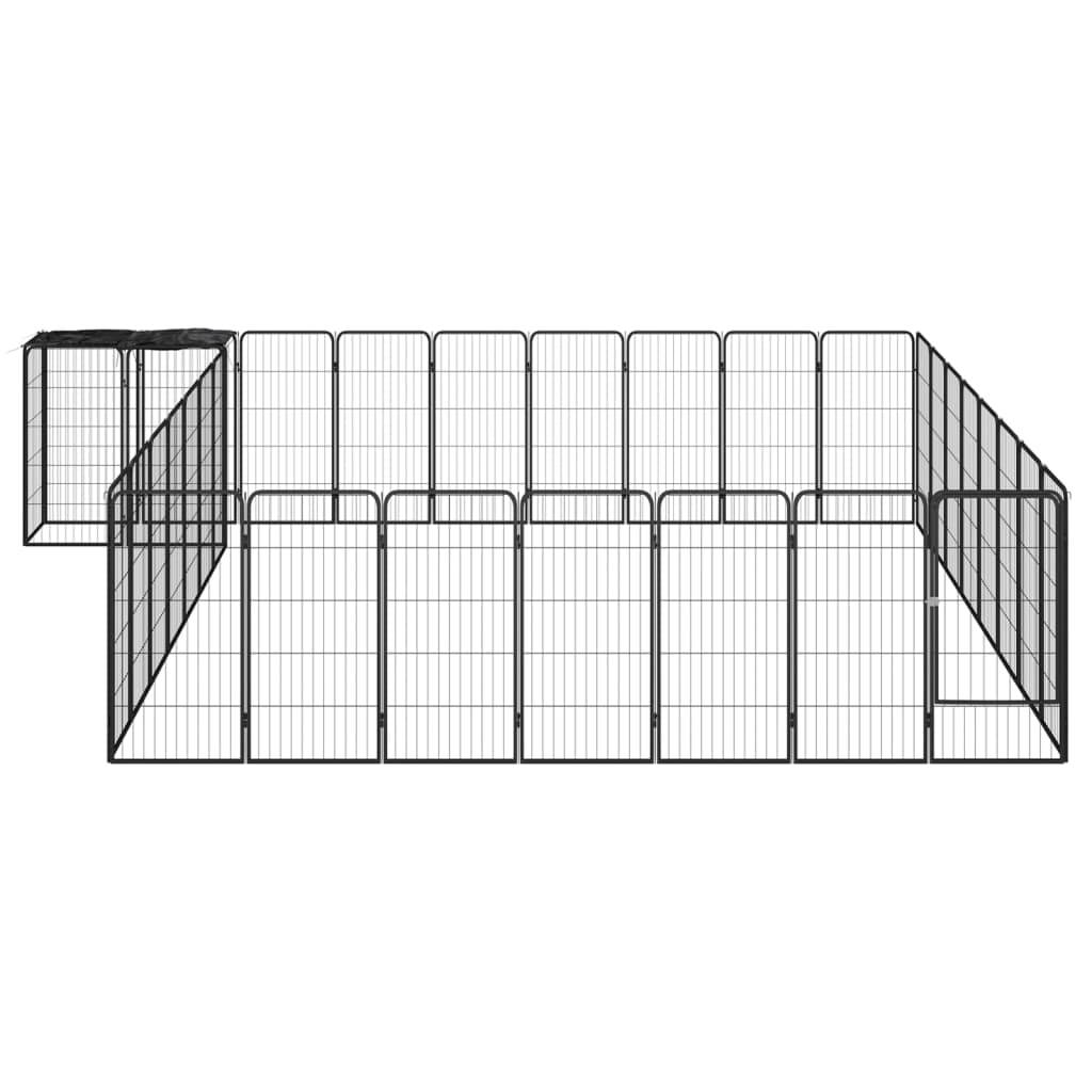 Vidaxl - Parc pour chien 34panneaux Noir 50x100cm Acier enduit de poudre vidaXL 3115954 - Imagen 2