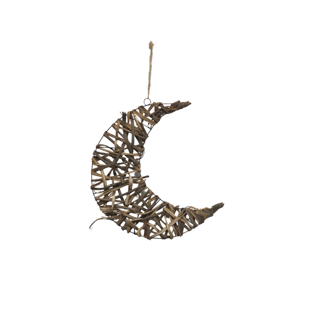 Croissant de lune en osier marron 28cm Chemin de campagne - Imagen 1