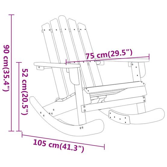 Vidaxl - Chaise à bascule Adirondack bois massif d'acacia vidaXL 360035 - Image 3