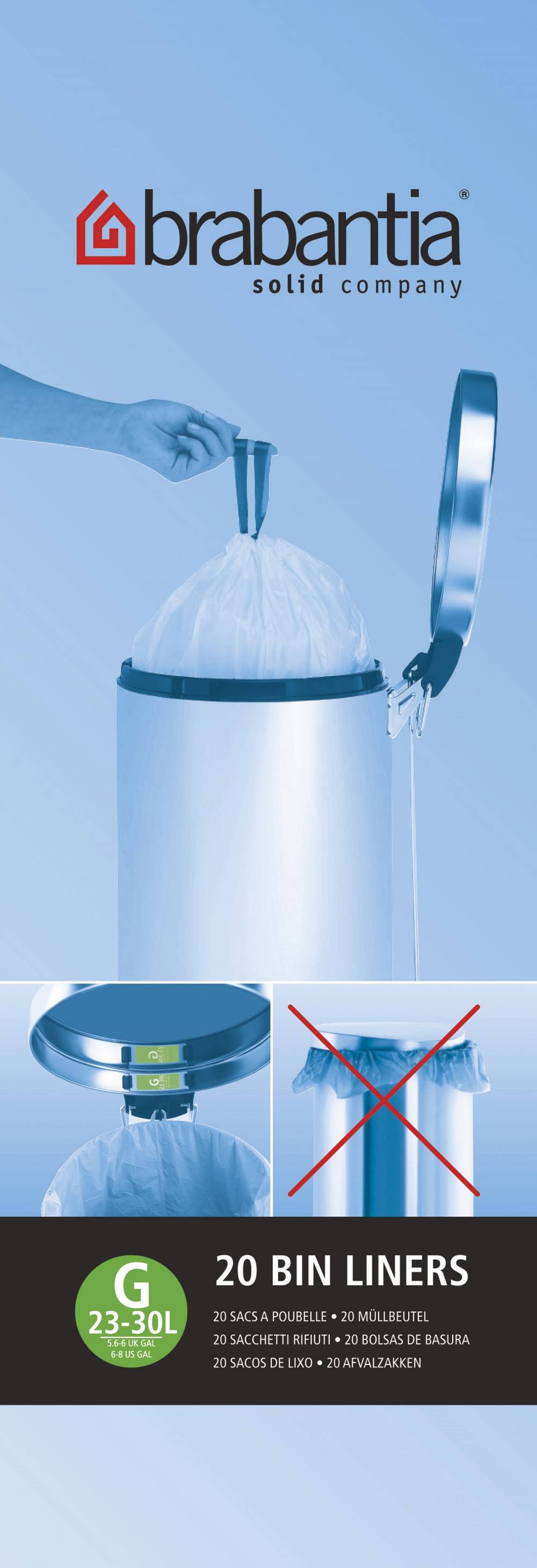 Brabantia - Sacs-poubelle BRABANTIA blanc, 30 l - BRABANTIA
