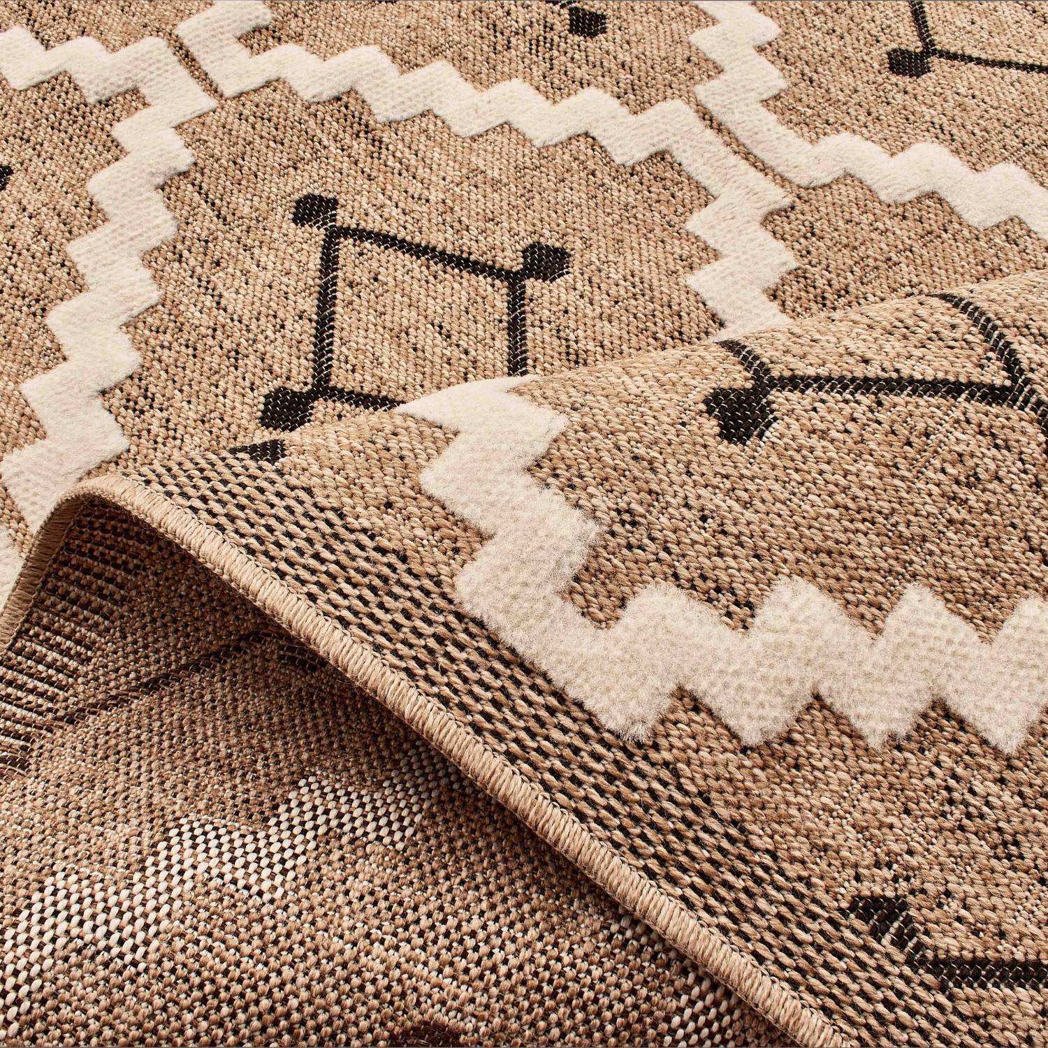 Autre - Tapis intérieur et extérieur en polypropylène marron 60x90cm - Imagen 3