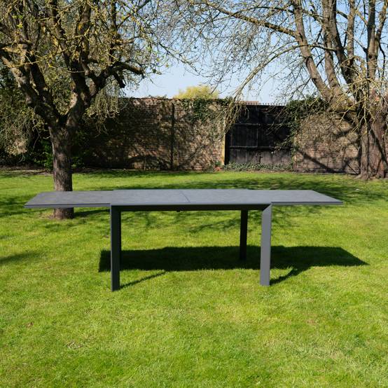 Table de jardin 6/10p en full aluminium Gris MODULO - Image 1